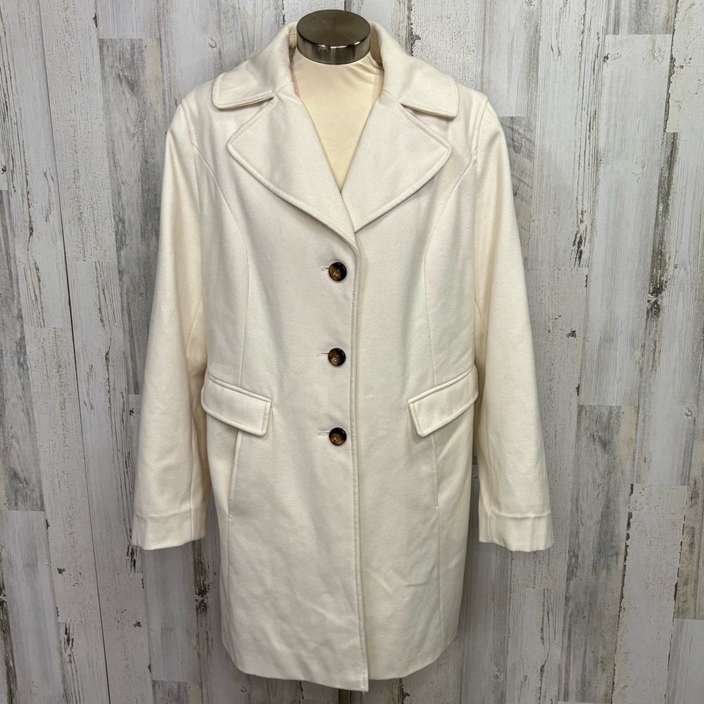 Liz‎ Claiborne Cream Wool Blend Coat